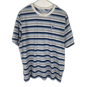 Nike Striped T-shirt Men's Large in Blue White and Grey Nike Athletic Tee